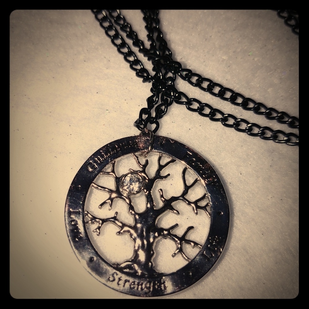 Tree of Life Charm on a unique black chain